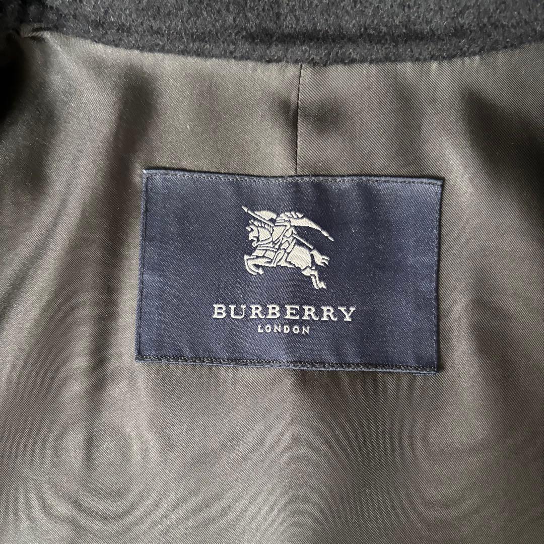 【美品✨】バーバリーロンドン　トレンチコート　カシミヤ　ウール　ベルト　黒　Ｌ