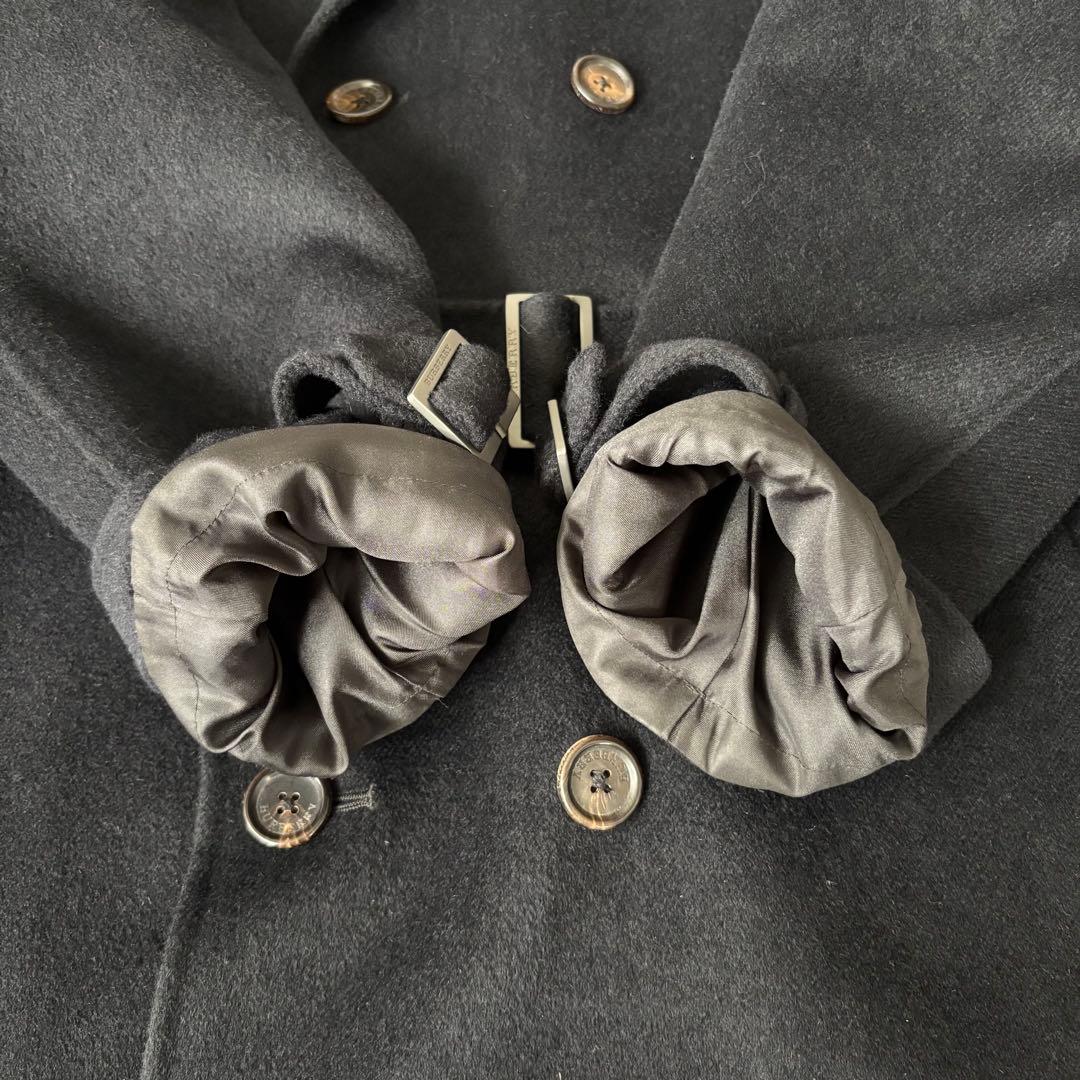 【美品✨】バーバリーロンドン　トレンチコート　カシミヤ　ウール　ベルト　黒　Ｌ