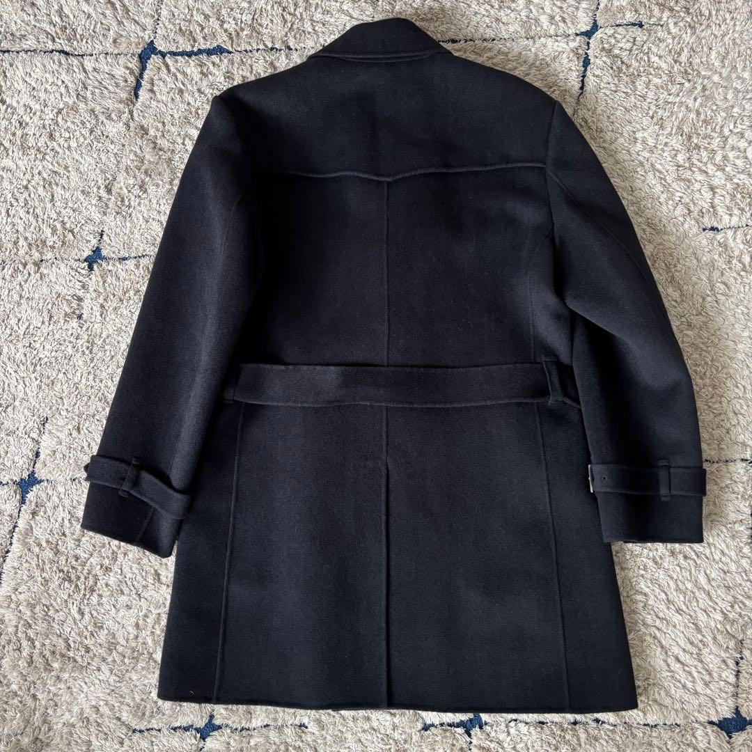 【美品✨】バーバリーロンドン　トレンチコート　カシミヤ　ウール　ベルト　黒　Ｌ
