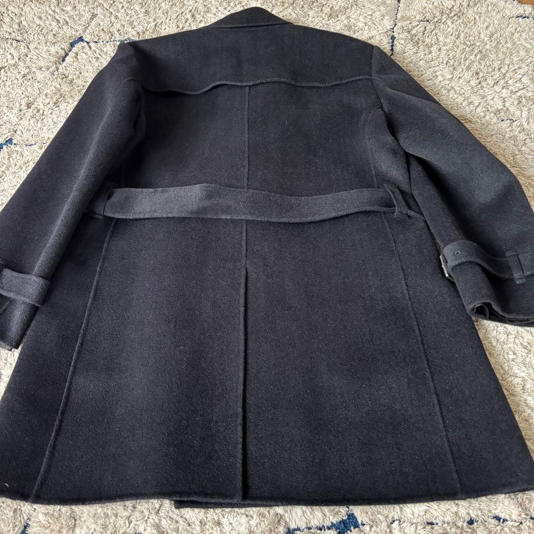 【美品✨】バーバリーロンドン　トレンチコート　カシミヤ　ウール　ベルト　黒　Ｌ