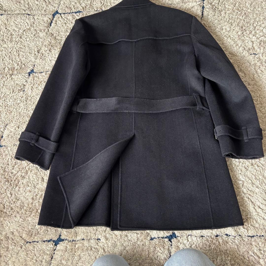 【美品✨】バーバリーロンドン　トレンチコート　カシミヤ　ウール　ベルト　黒　Ｌ