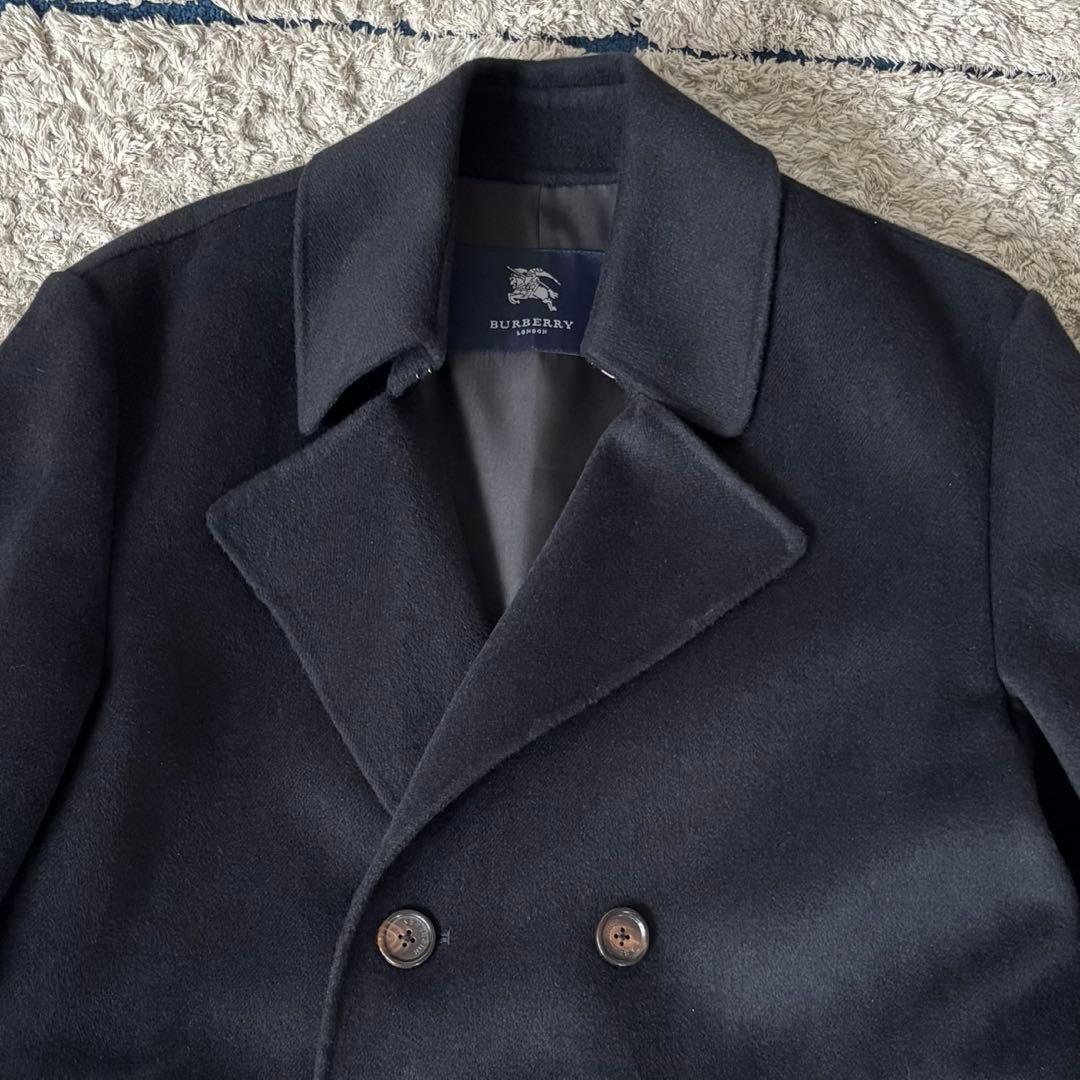 【美品✨】バーバリーロンドン　トレンチコート　カシミヤ　ウール　ベルト　黒　Ｌ