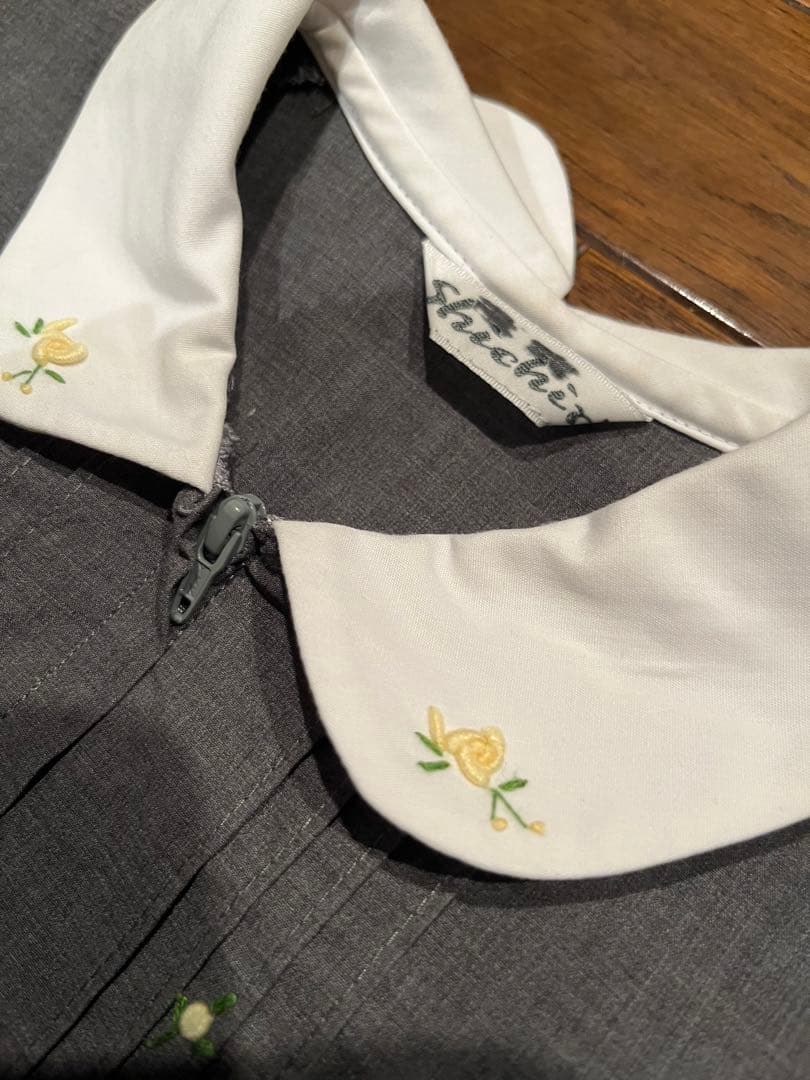 荻窪七里　グレー×チェック半袖ワンピース　120サイズ　七里久美子　お受験