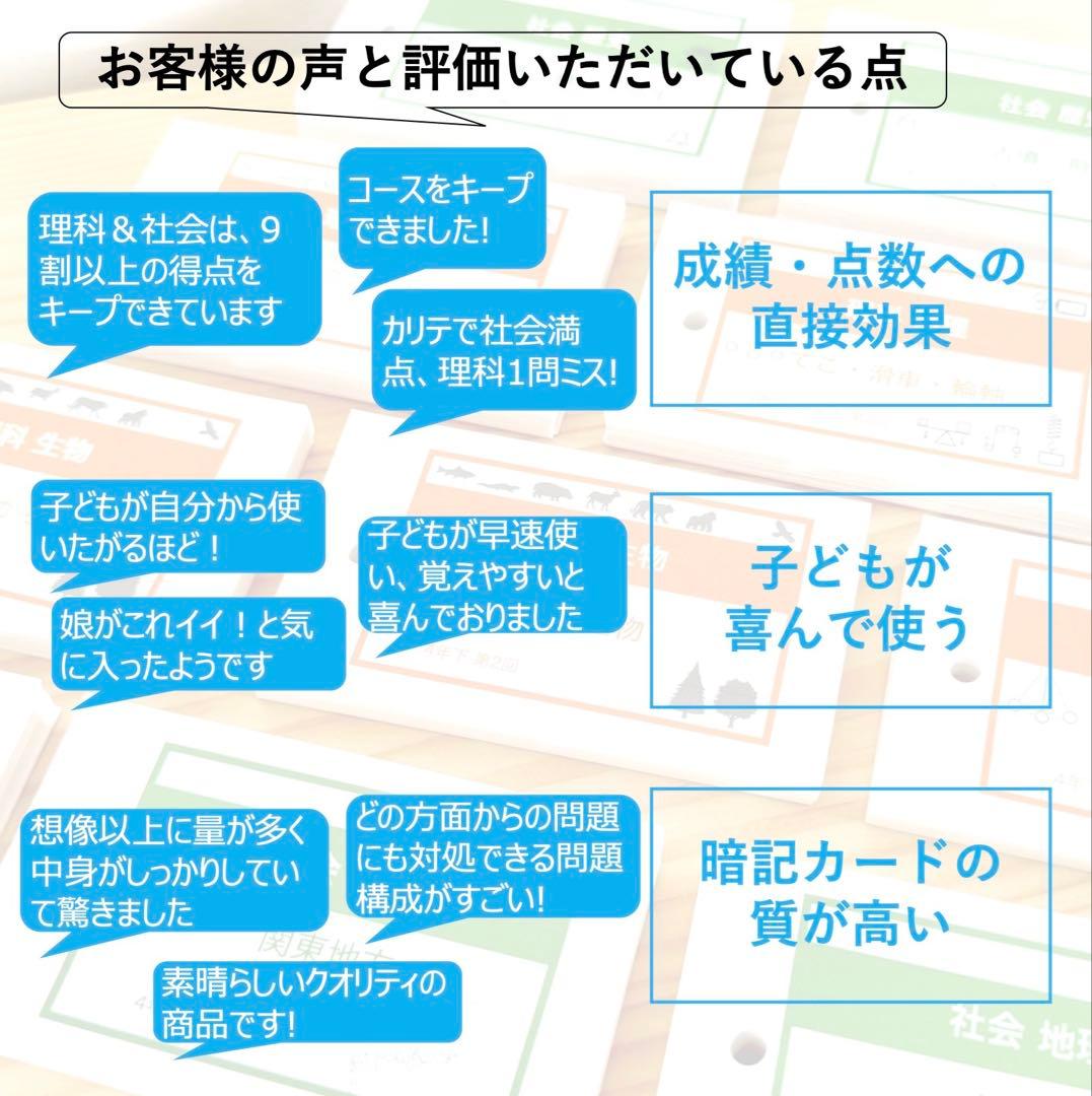 中学受験 暗記カード【5年下 社会・理科11-14回】 予習シリーズ 組テ対策