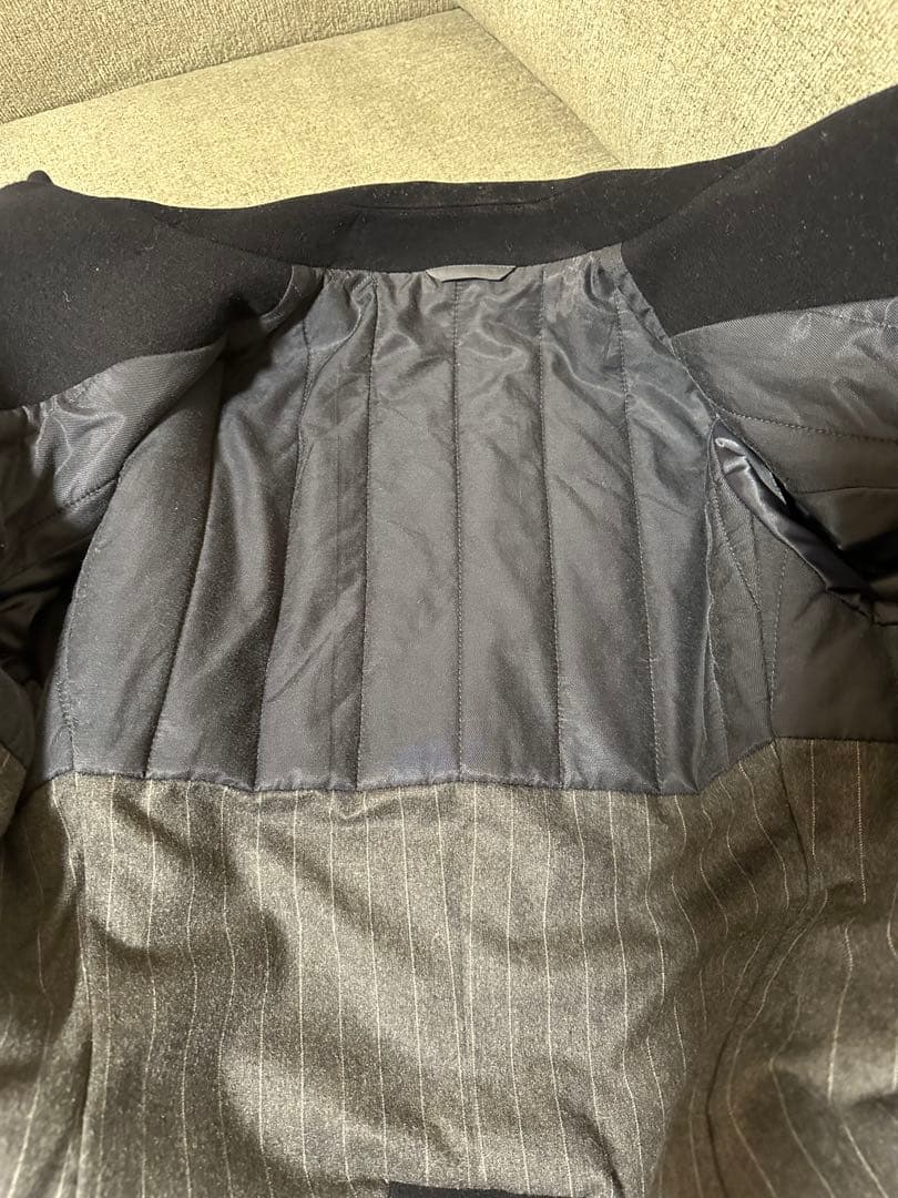 美品　トゥモローランド　ピーコート　カシミヤ混　中綿入り　ネイビー　M