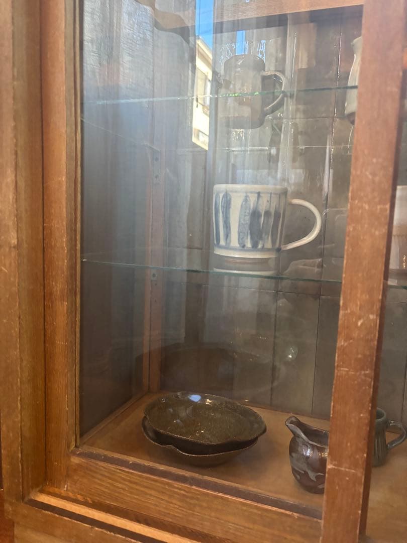 アンティーク　ガラスショーケース　難あり