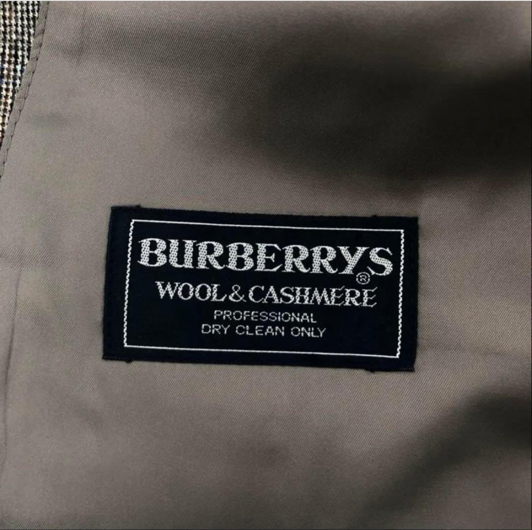 さ*様 バーバリー スーツ セットアップ 総裏 カシミヤ混 チェック