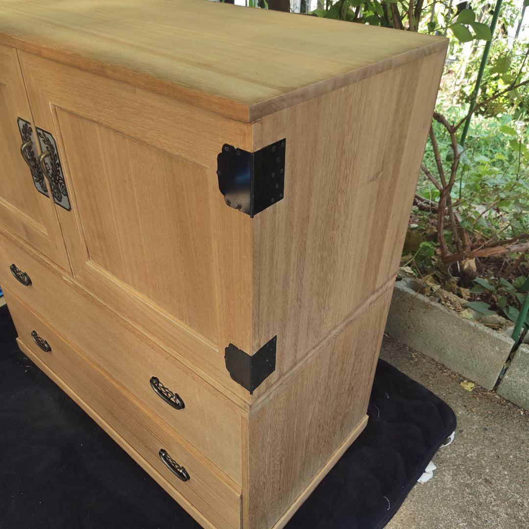 昭和レトロ☆高級 総桐箪笥 飾り金具 和箪笥 着物箪笥☆2分割 当時物