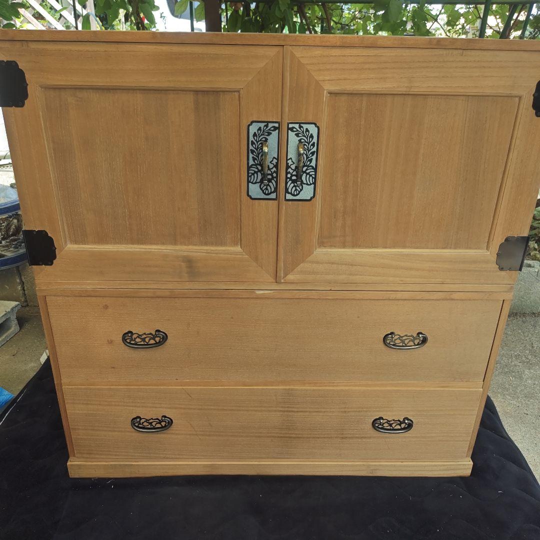 昭和レトロ☆高級 総桐箪笥 飾り金具 和箪笥 着物箪笥☆2分割 当時物