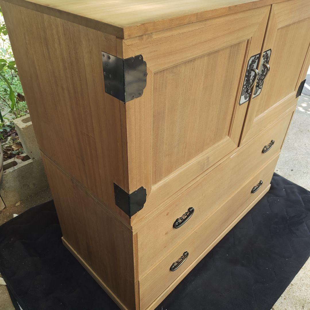 昭和レトロ☆高級 総桐箪笥 飾り金具 和箪笥 着物箪笥☆2分割 当時物