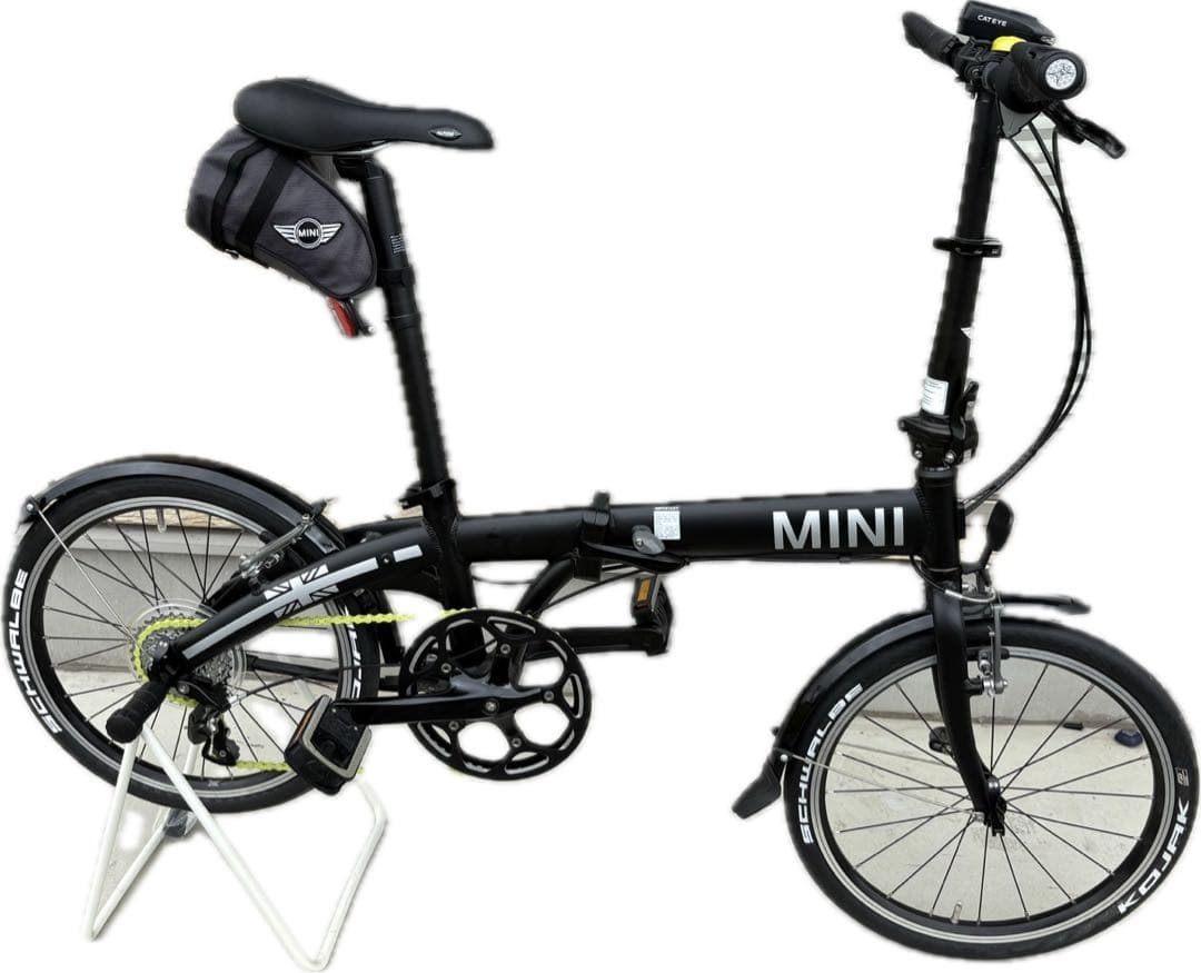 正規品 MINI 折りたたみ自転車 ブラック サドルバッグ付き