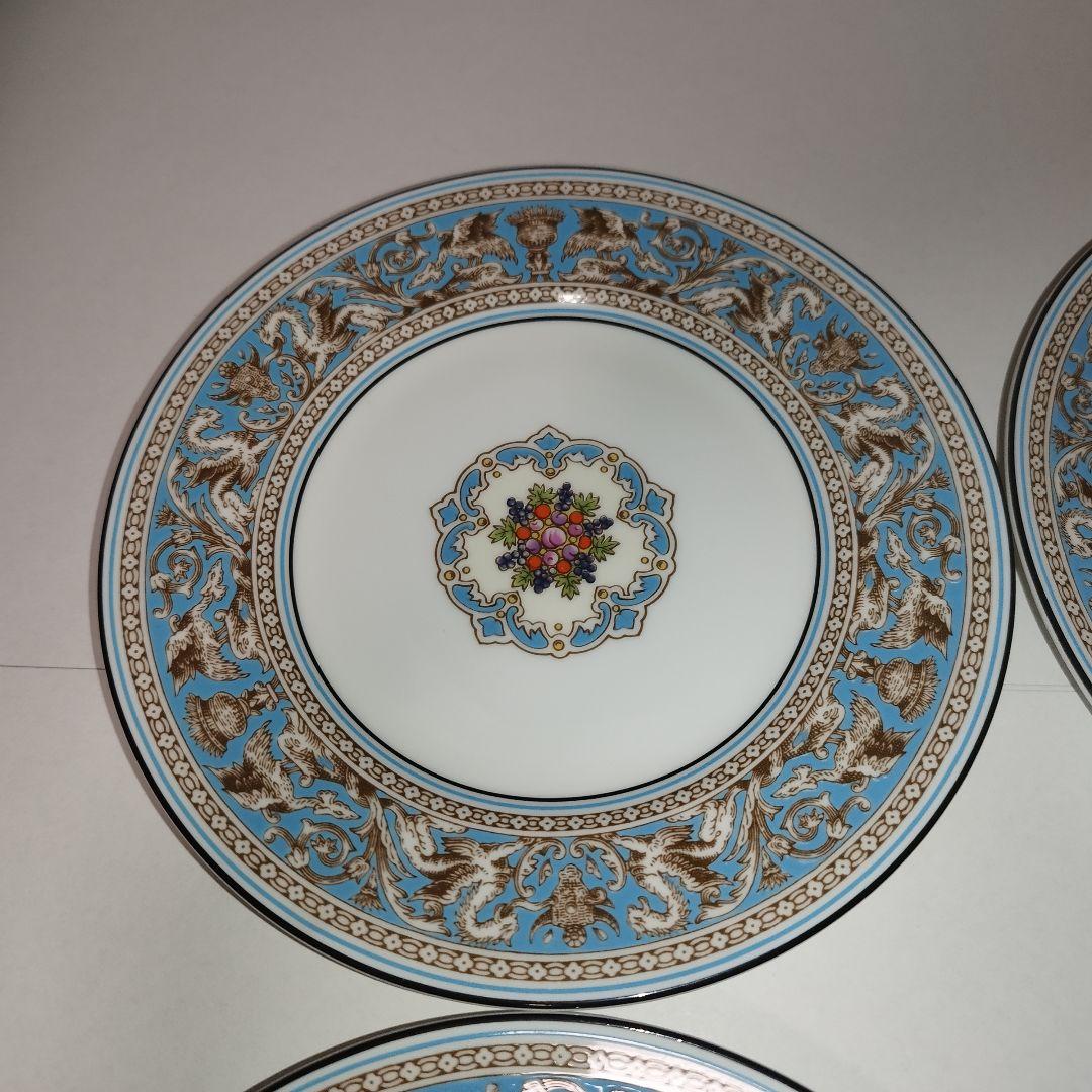 ウェッジウッド【フロレンティーンターコイズ】17.5cm プレート ６枚 黒壺