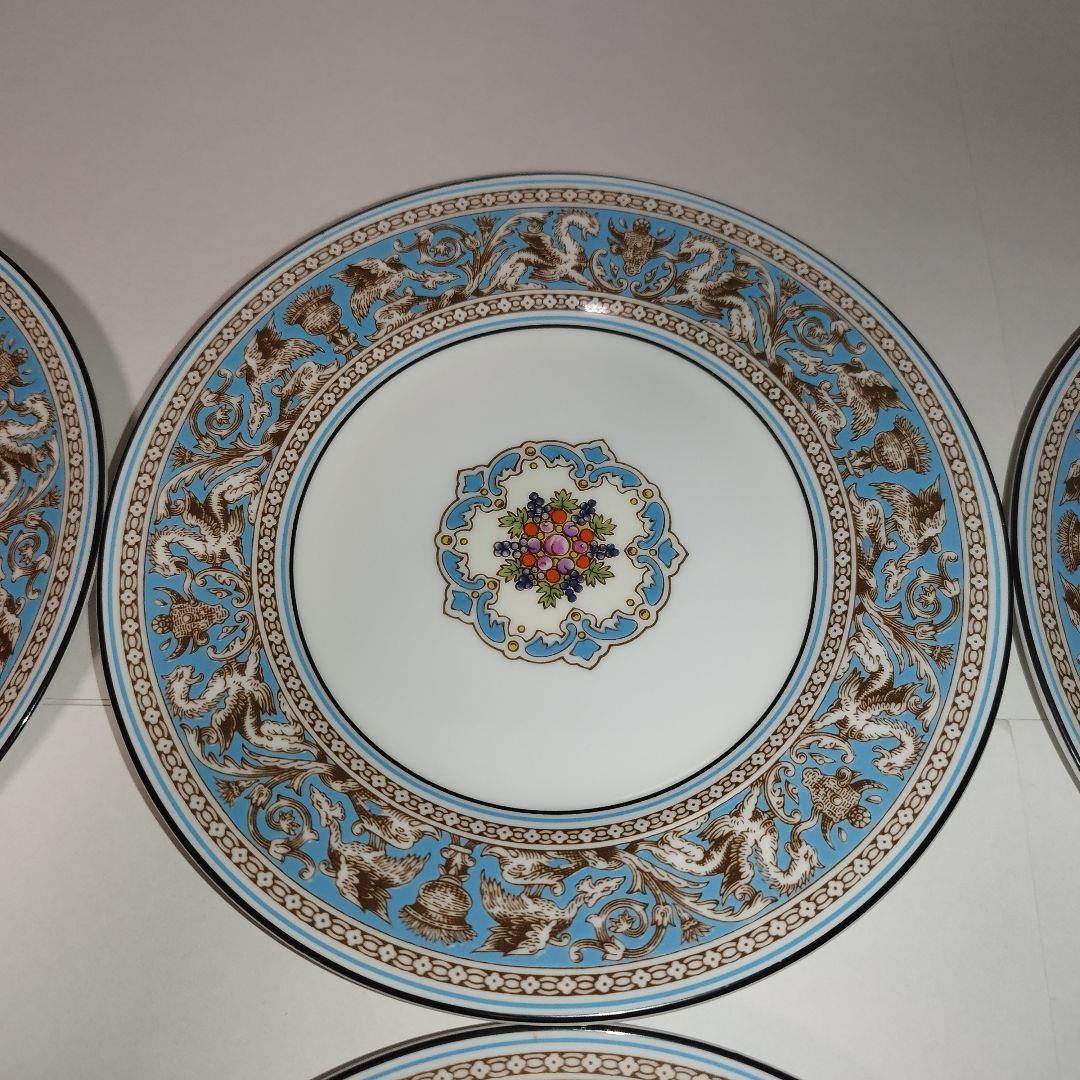 ウェッジウッド【フロレンティーンターコイズ】17.5cm プレート ６枚 黒壺