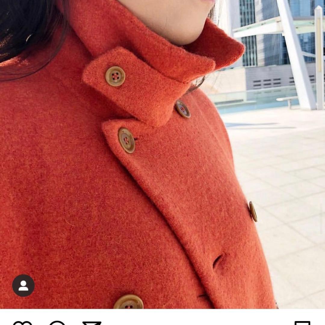 45R フロート縮絨のPコート　サイズ0のフリー