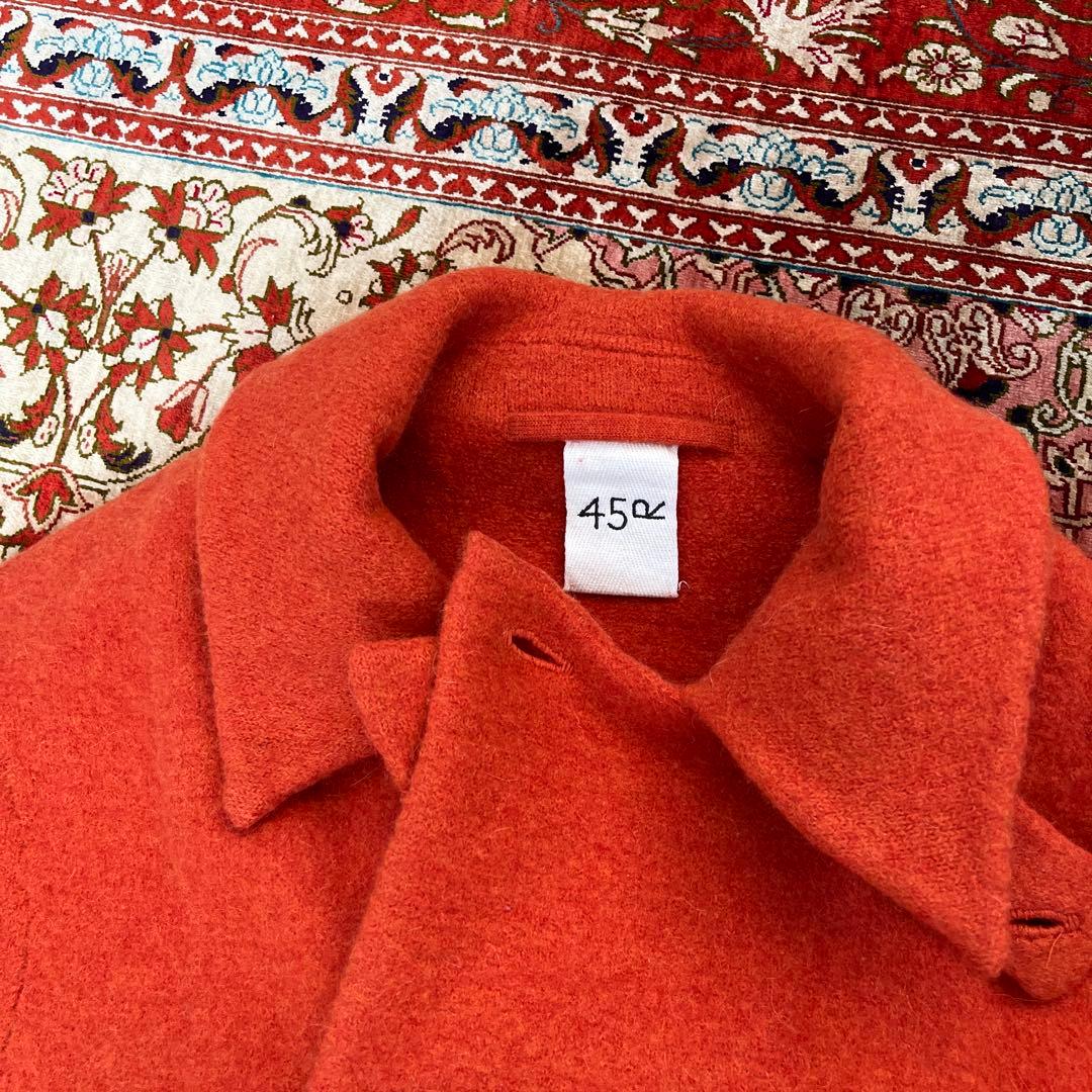 45R フロート縮絨のPコート　サイズ0のフリー