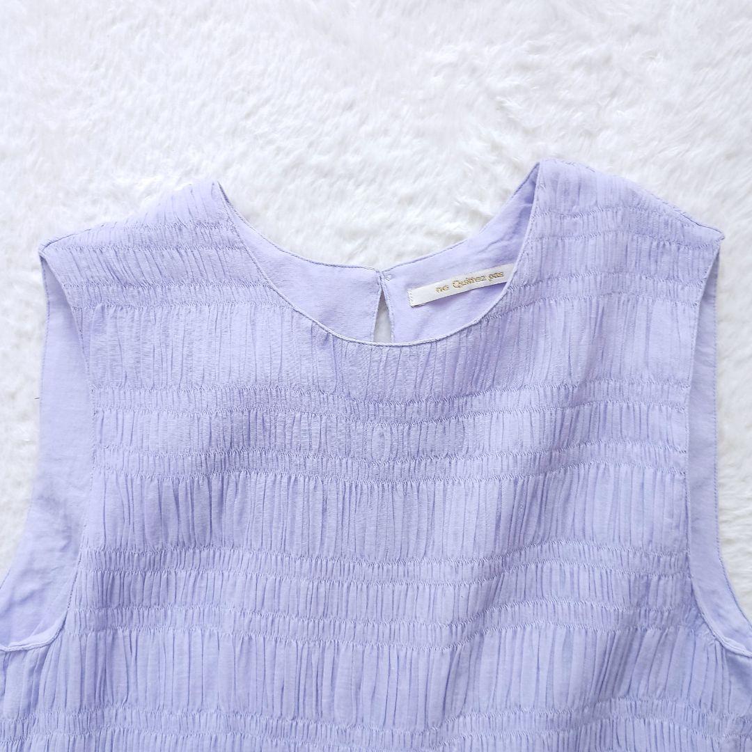 ヌキテパ コットンボイルシャーリングスリーブレスドレス　ロングワンピース