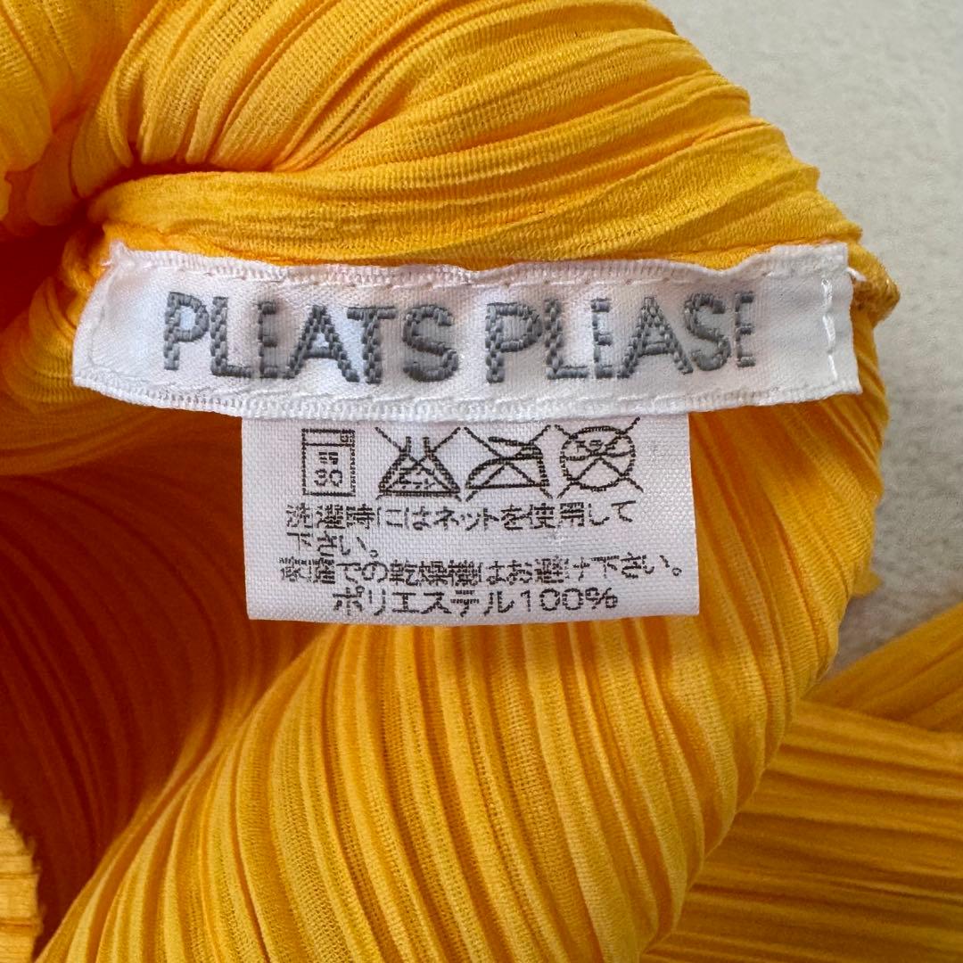 美品✨PLEATS PLEASE プリーツ　スリット入り　イエロー　長袖