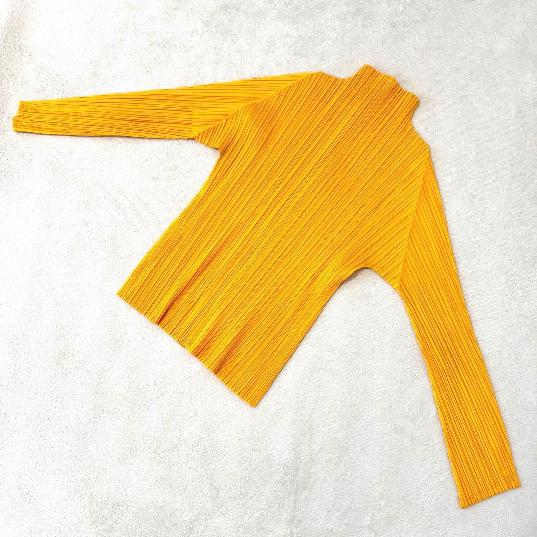 美品✨PLEATS PLEASE プリーツ　スリット入り　イエロー　長袖