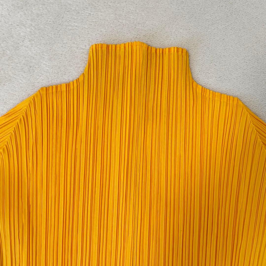 美品✨PLEATS PLEASE プリーツ　スリット入り　イエロー　長袖