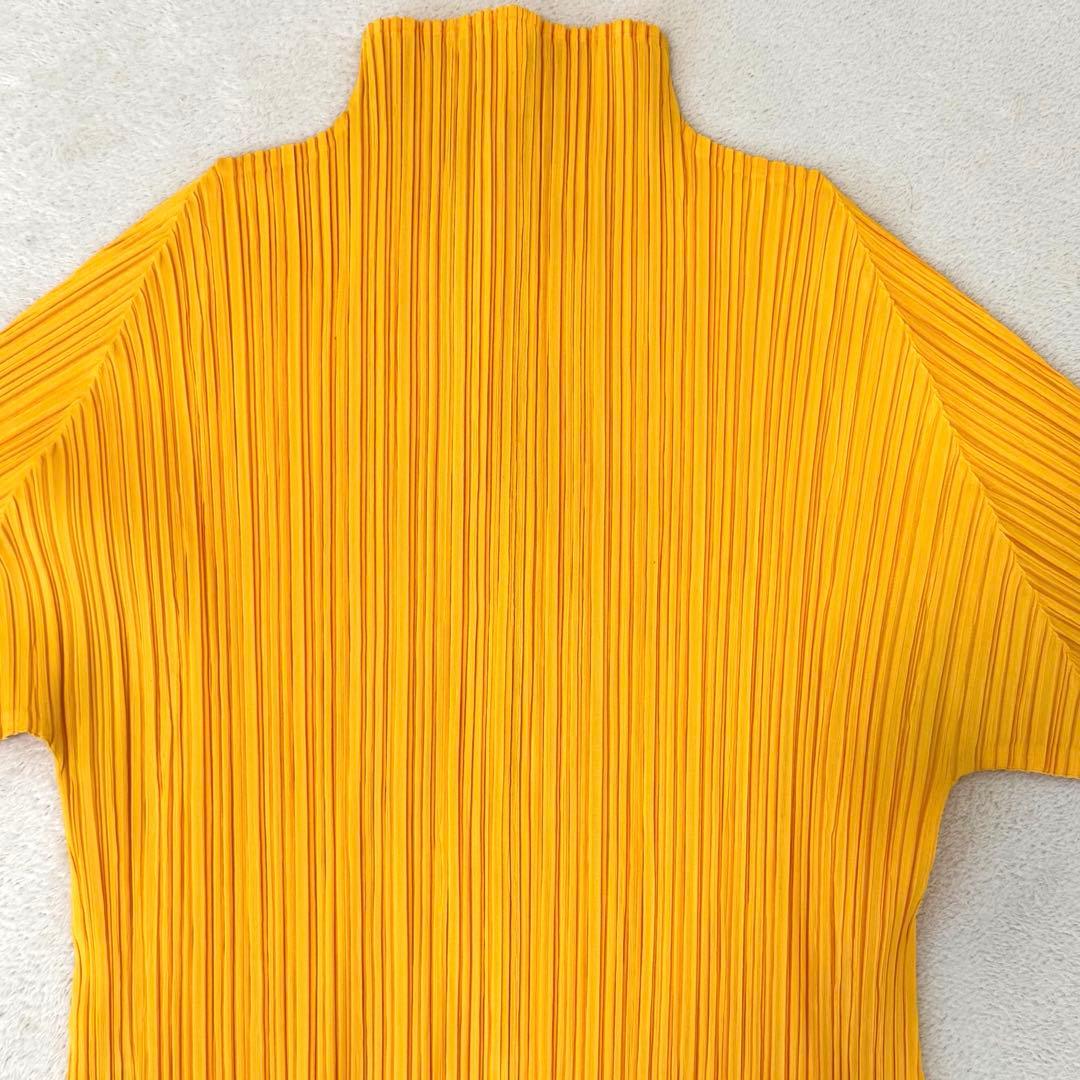 美品✨PLEATS PLEASE プリーツ　スリット入り　イエロー　長袖