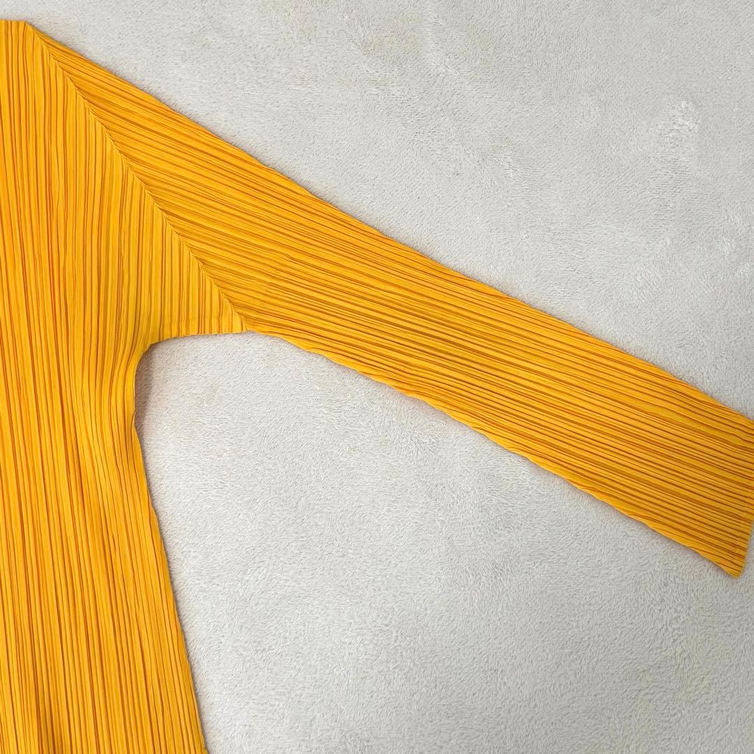 美品✨PLEATS PLEASE プリーツ　スリット入り　イエロー　長袖