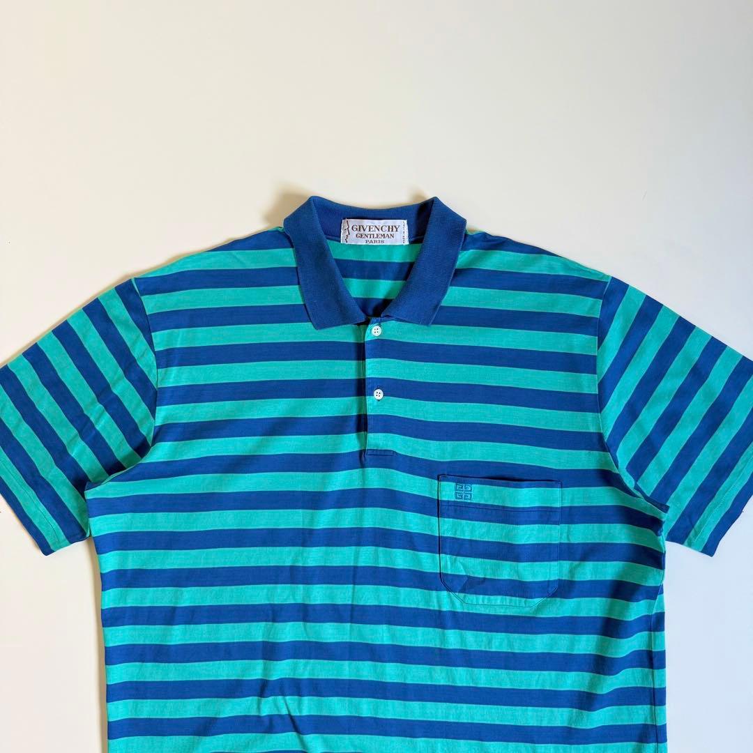 【GIVENCHY】1980s Striped S/S Polo Shirt