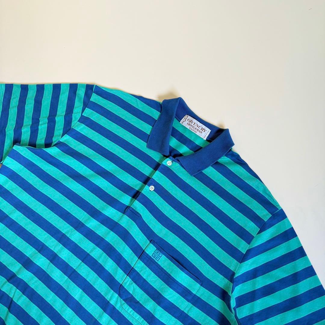 【GIVENCHY】1980s Striped S/S Polo Shirt