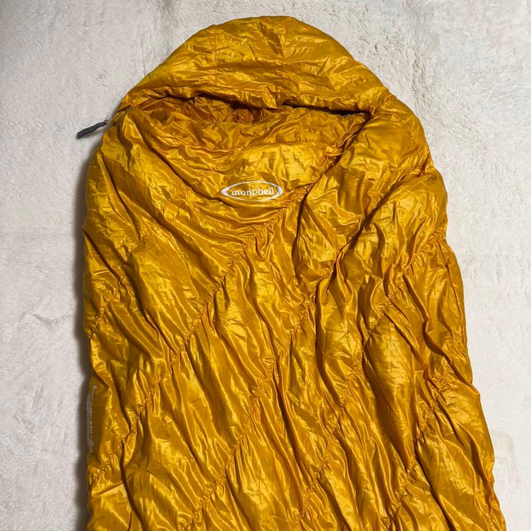 極美品モンベル現行モデルダウンハガー650 #2 ロング男女兼用イエローシュラフ