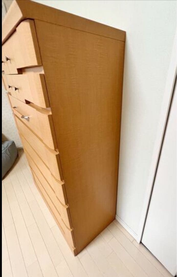 ナチュラルウッド(木目） チェスト（タンス）5段 引き出し