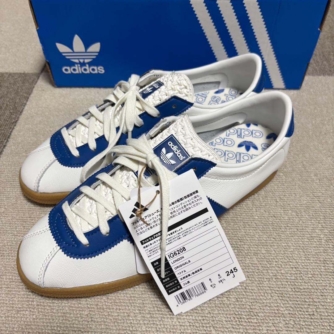 【新品】アディダスオリジナルス ロンドン ホワイト ブルー ガム ソフトレザー