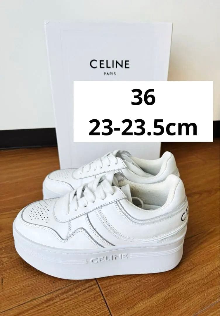 新品未使用　CELINE ブロックスニーカー 厚底　白　36　23cm