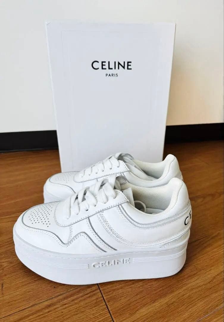 新品未使用　CELINE ブロックスニーカー 厚底　白　36　23cm