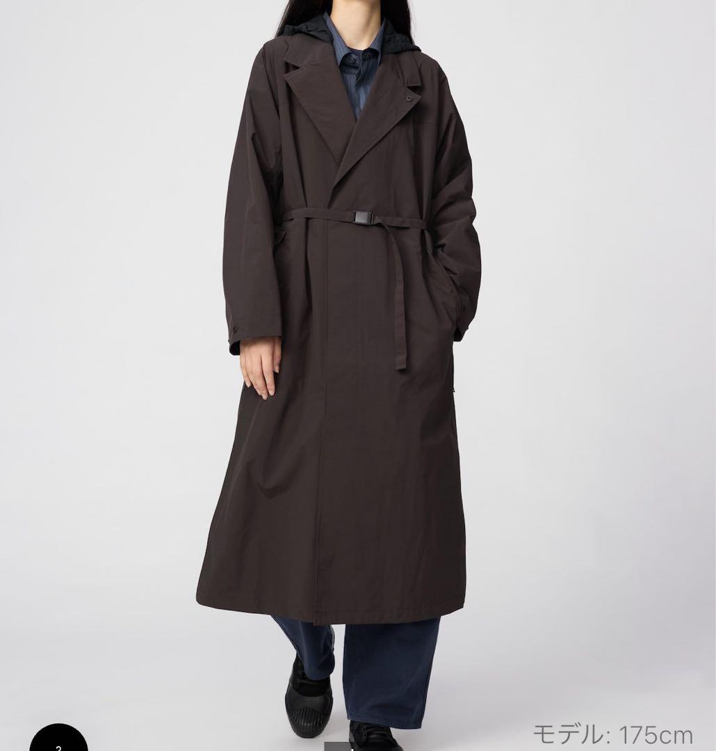 ユニクロU ステンカラーロングコート　M ダークブラウン　25FW