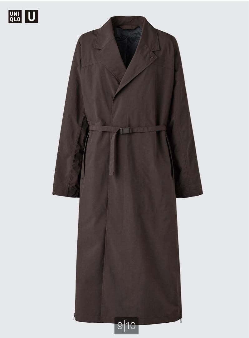 ユニクロU ステンカラーロングコート　M ダークブラウン　25FW