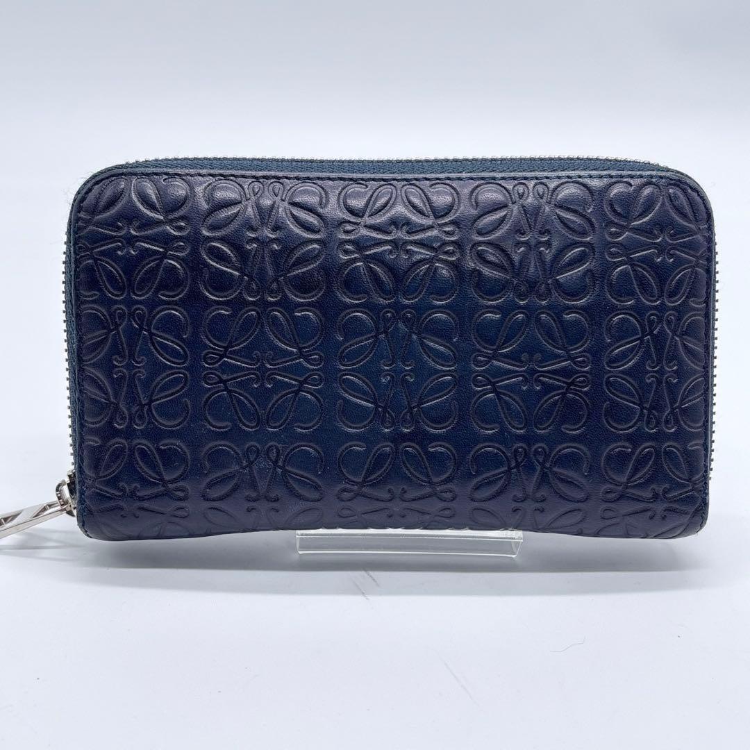 LOEWE レザー リピートアナグラム ラウンドファスナー 財布