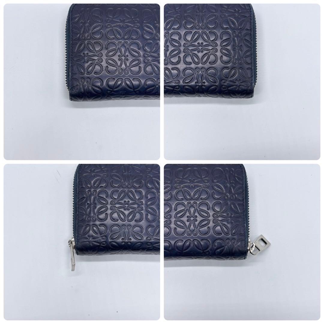 LOEWE レザー リピートアナグラム ラウンドファスナー 財布