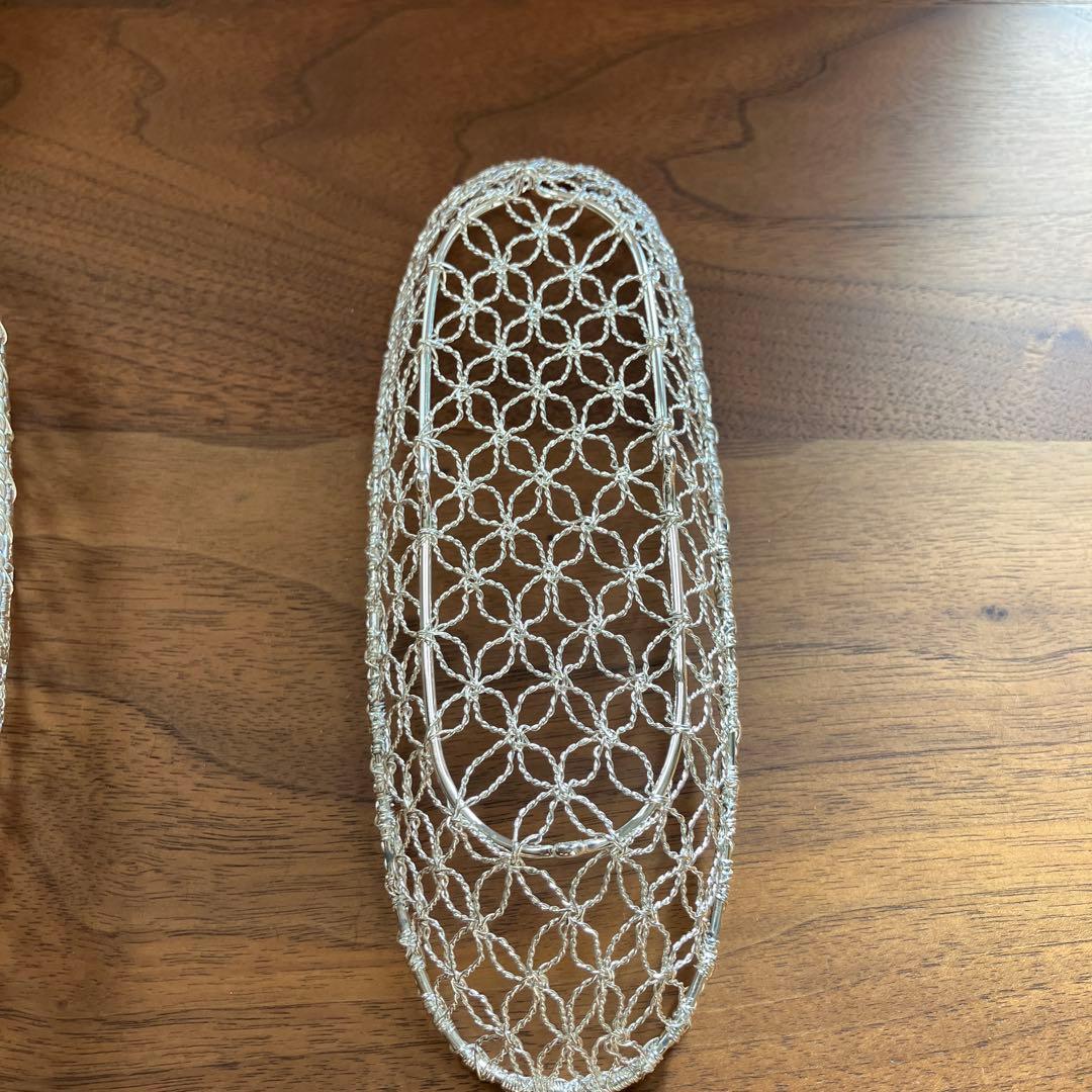 銀座WAKO 和光 銀細工 おしぼりトレイ 5個組+ バスケット付