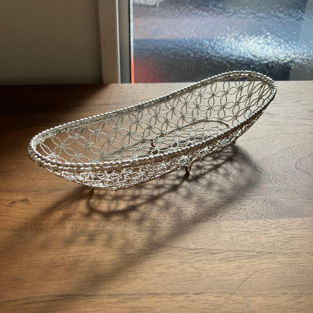 銀座WAKO 和光 銀細工 おしぼりトレイ 5個組+ バスケット付