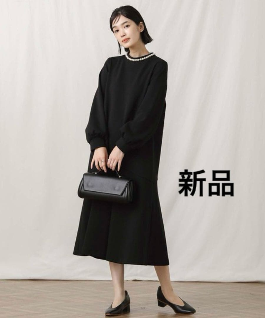 新品⭐︎グレディブリリアン パール ポンチ ジャージー ワンピース 2way 黒