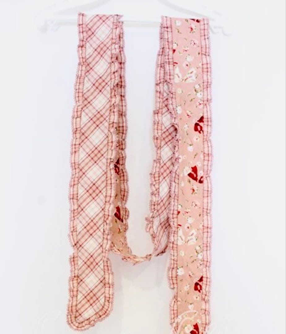 PINK HOUSE ピンクハウス バラ園うさぎプリント パッチワークワンピース