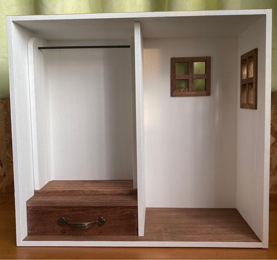 おうち型人形用木製収納ケース　ネオブライス　アイシードール　ドール用クローゼット