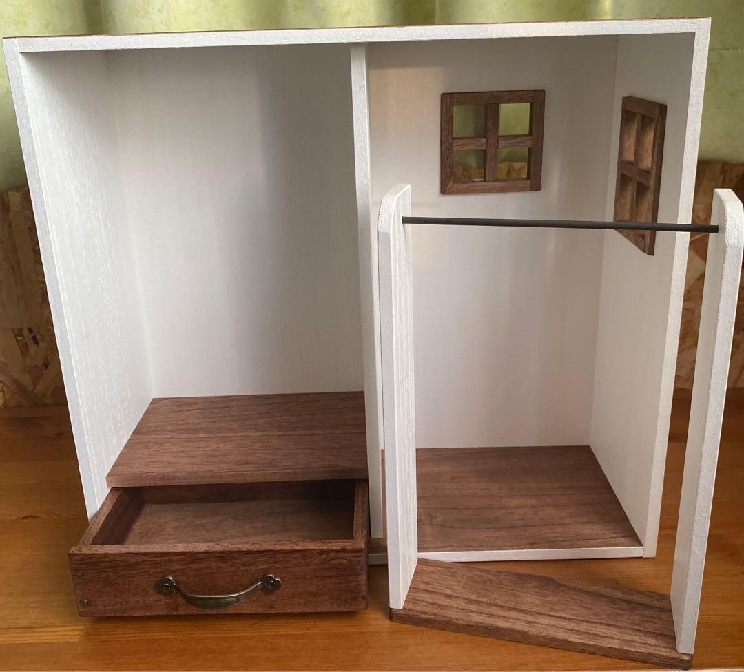 おうち型人形用木製収納ケース　ネオブライス　アイシードール　ドール用クローゼット