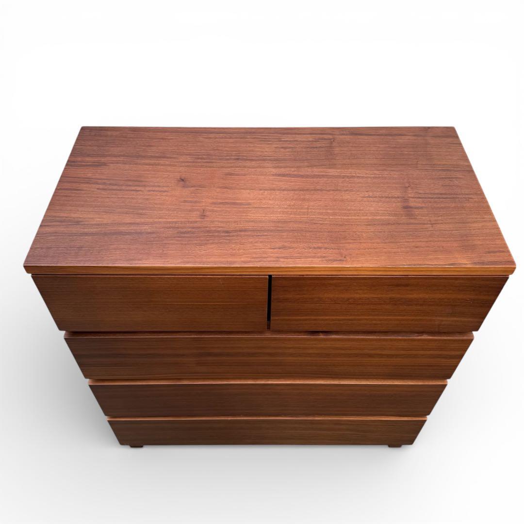 【美品】無印良品　チェスト ウォールナット 脚付 幅80cm タンス 収納 北欧