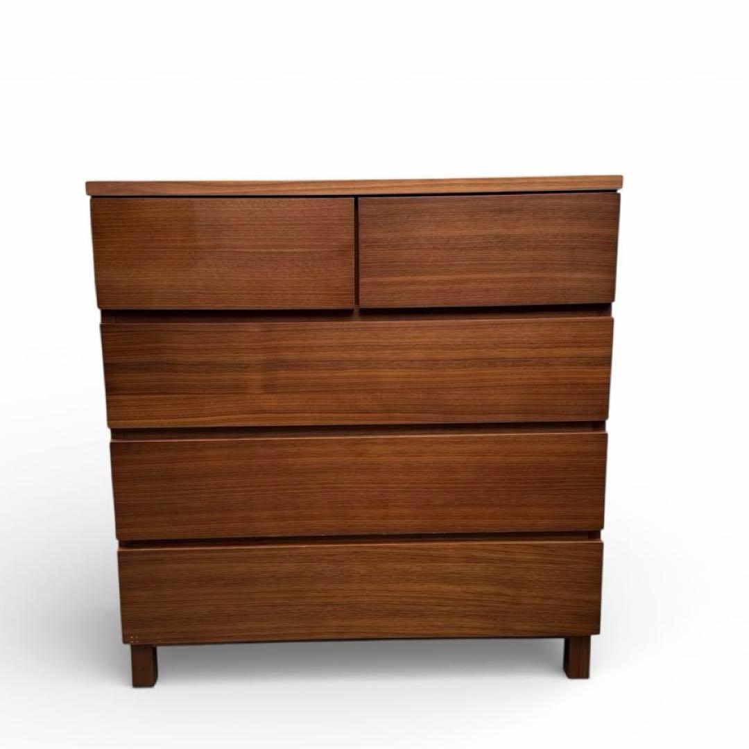 【美品】無印良品　チェスト ウォールナット 脚付 幅80cm タンス 収納 北欧