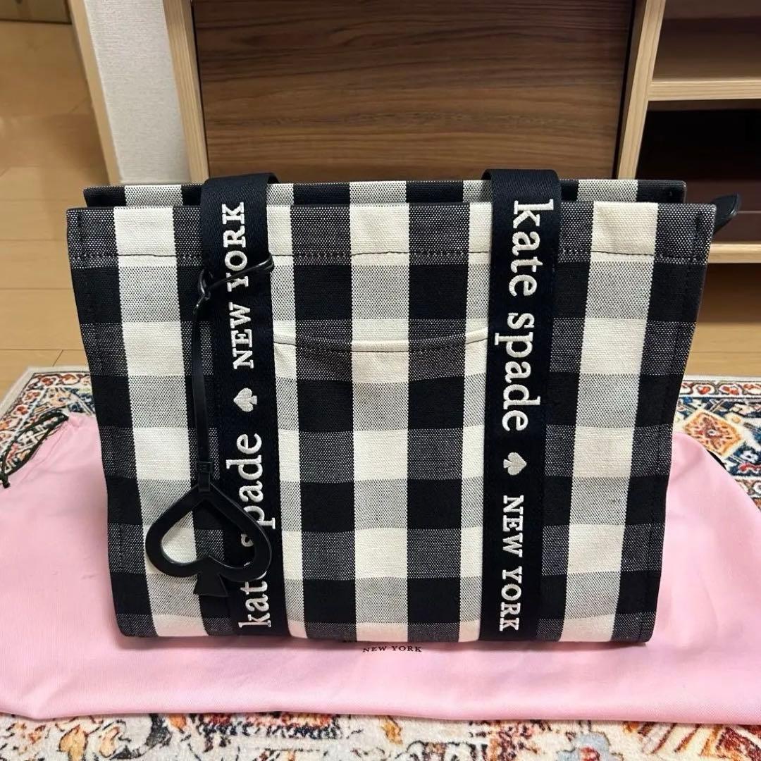 kate spade チェック柄 トートバッグ