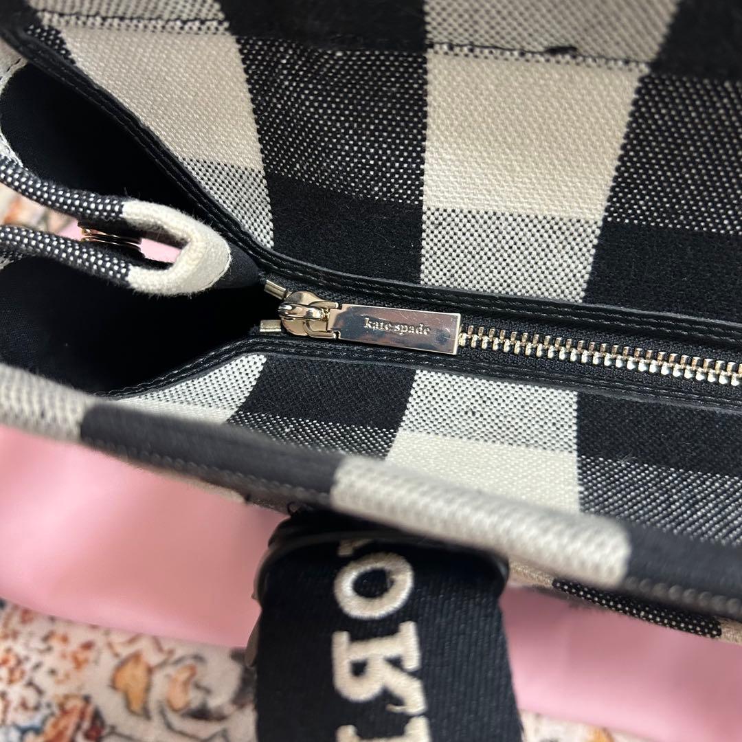 kate spade チェック柄 トートバッグ