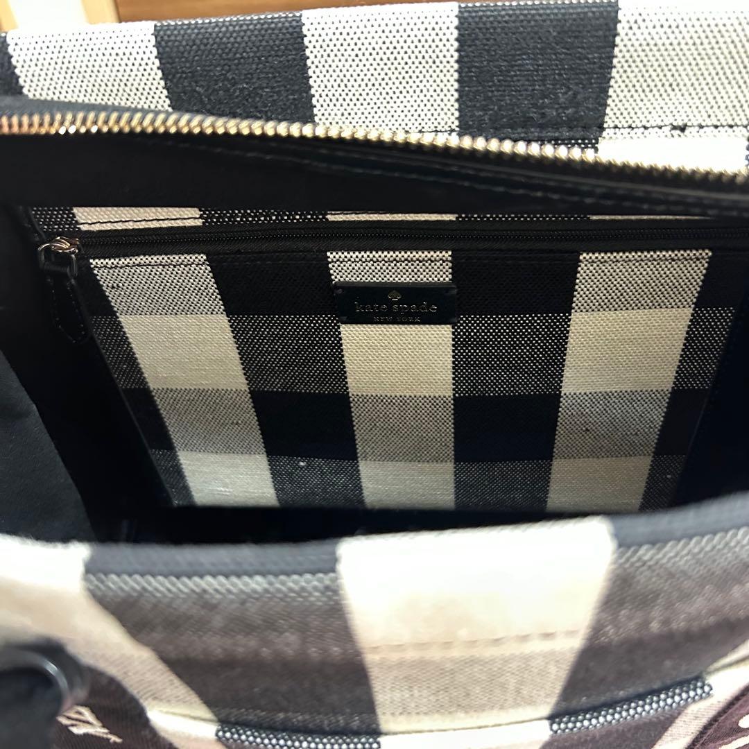 kate spade チェック柄 トートバッグ