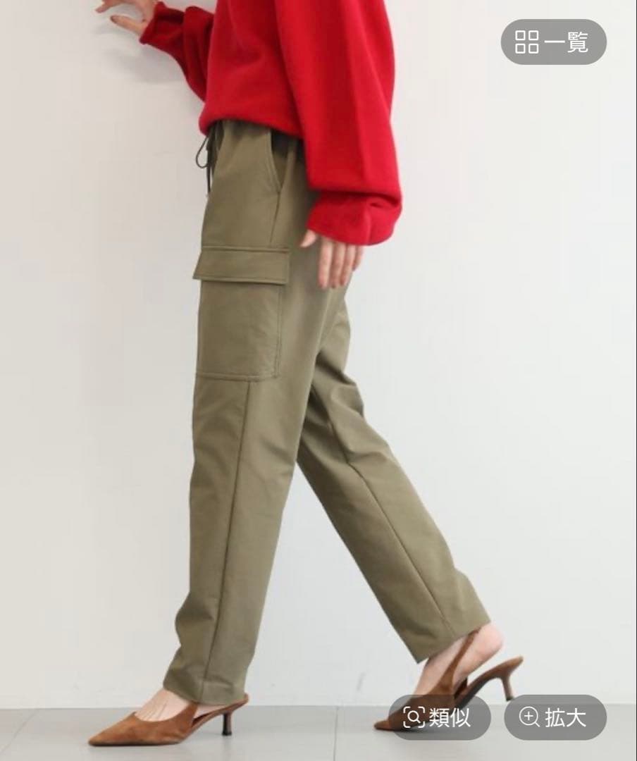 【BARNYARDSTORM】カーキ 裏起毛ストレッチカーゴパンツ(M)