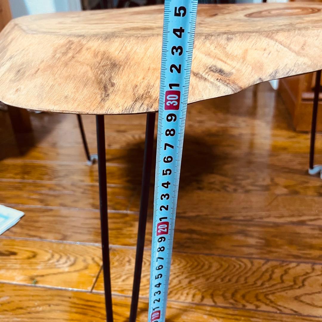 ナチュラルウッド センターテーブル ハート型