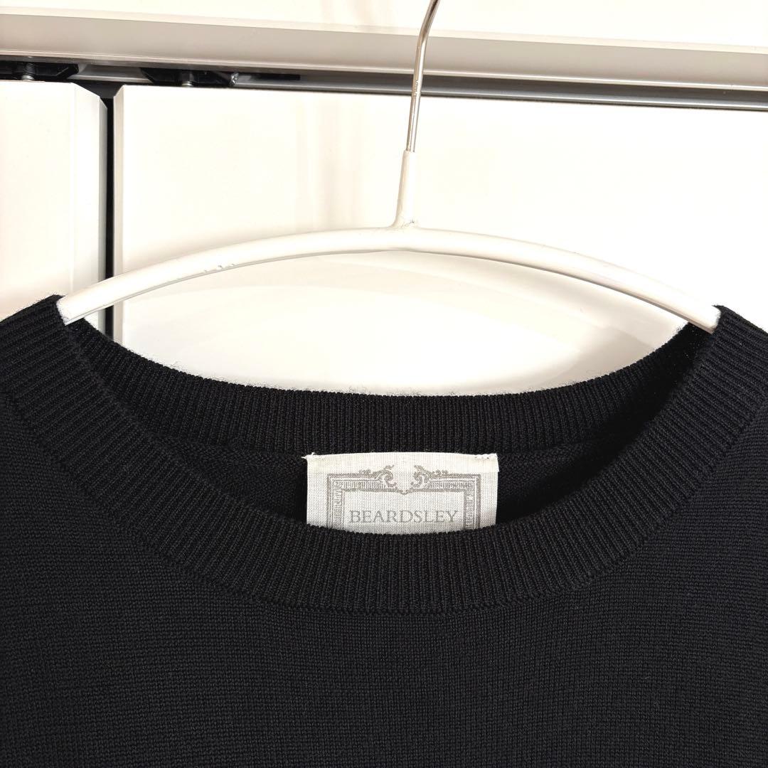 美品 ビアズリー beardsleyニットチュール マル ワンピース ブラック